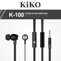 KIKO K-100 HD Stereo Earphone Headset with Mic (K-100 Black)